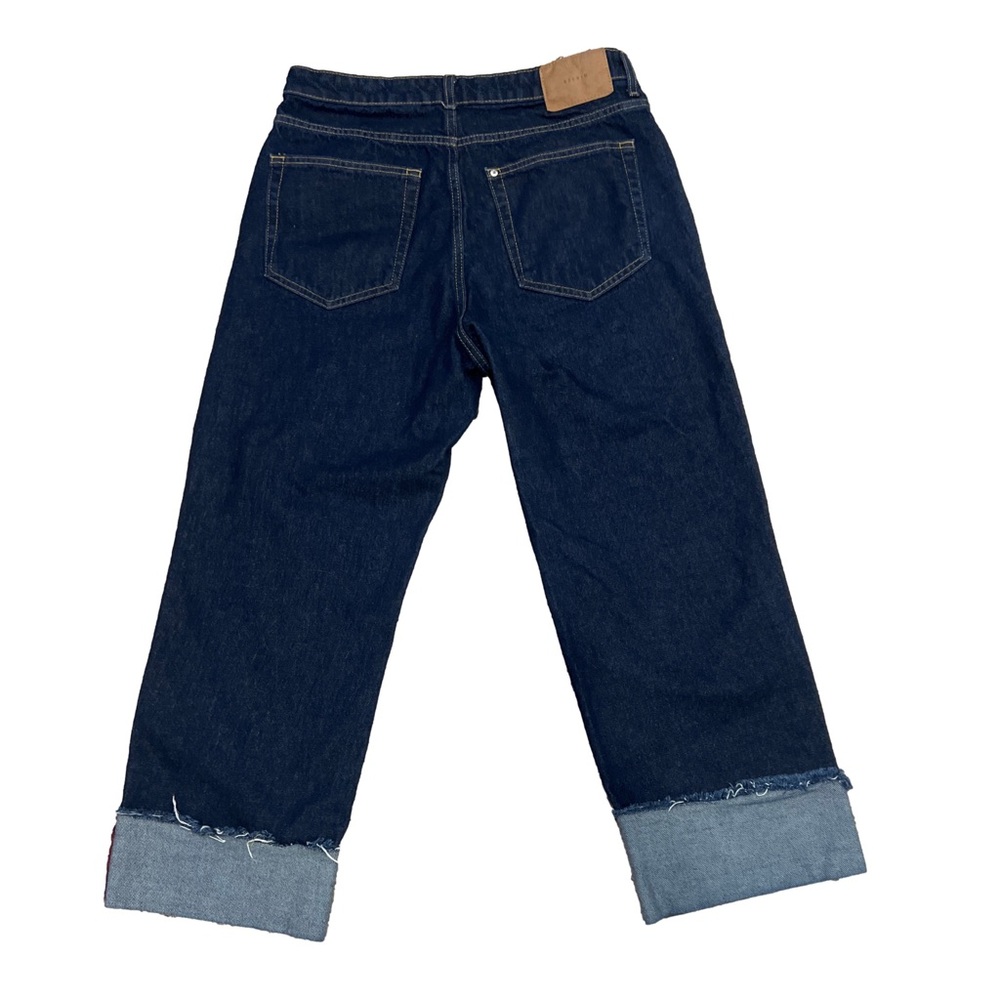 H & M WIDE HIGH CUFFED ANKLE JEANS - Picture 4 of 8